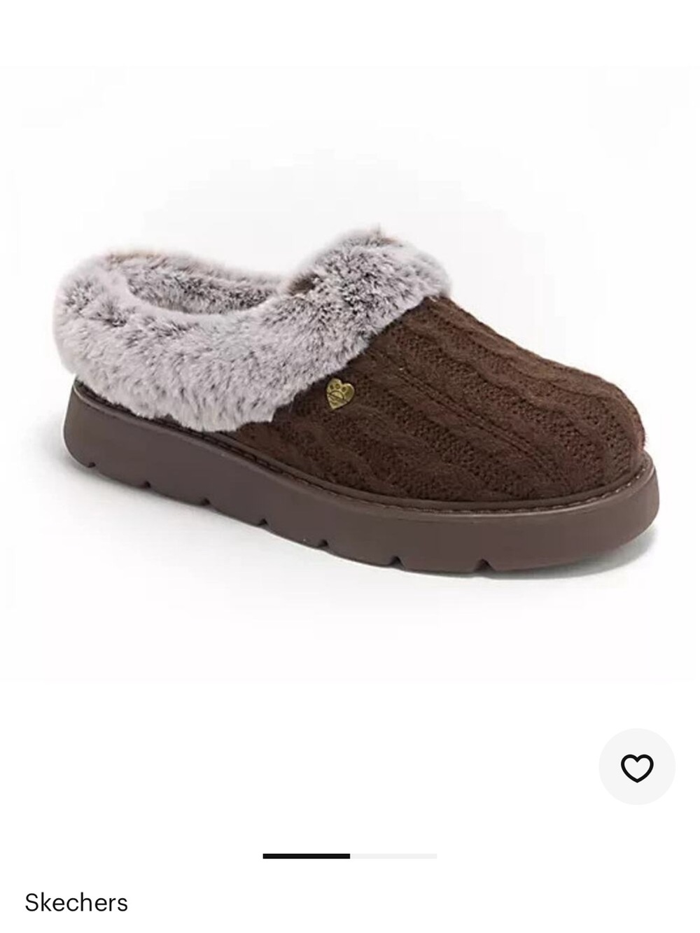 BOBS from Skechers Keepsake GrayKnit Faux Fur-Lined Mule Slippers. 8.5. NWOT - Picture 2 of 3
